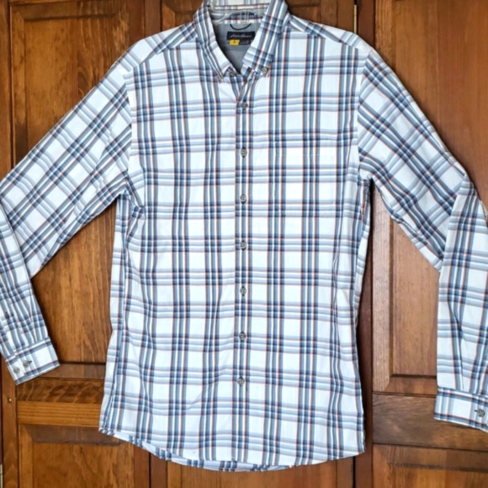 Eddie Bauer Men's Voyager Flex Long Sleeve Shirt Sz TM